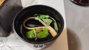 三つ葉と椎茸が入った川越いちのや本店の肝吸