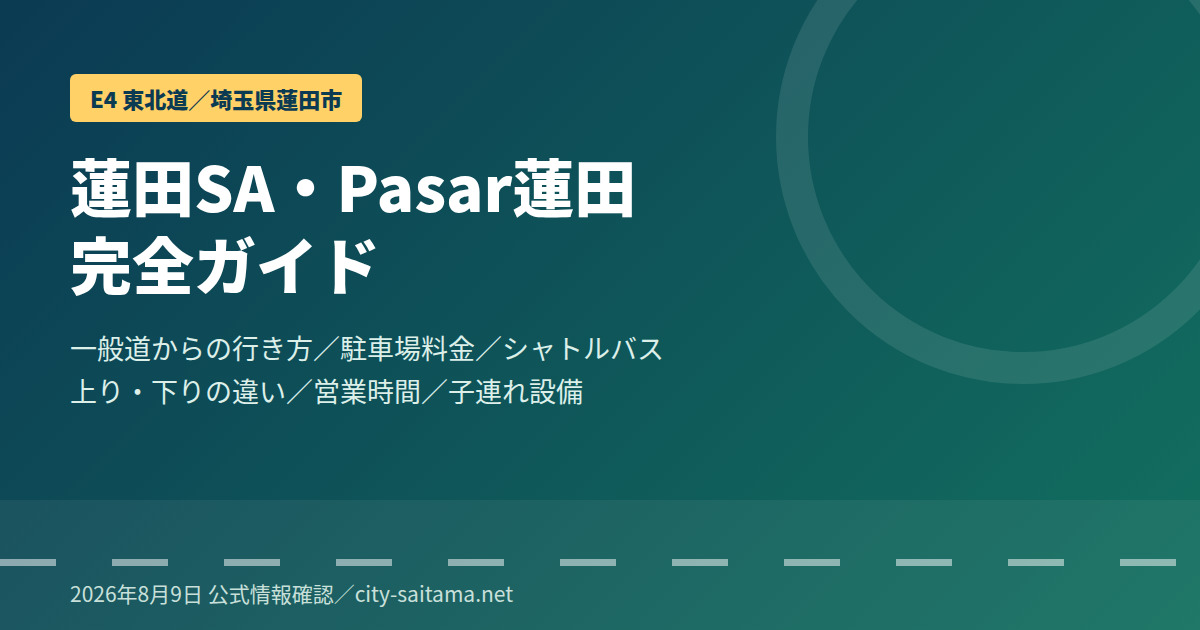 蓮田SA・Pasar蓮田完全ガイドのアイキャッチ画像