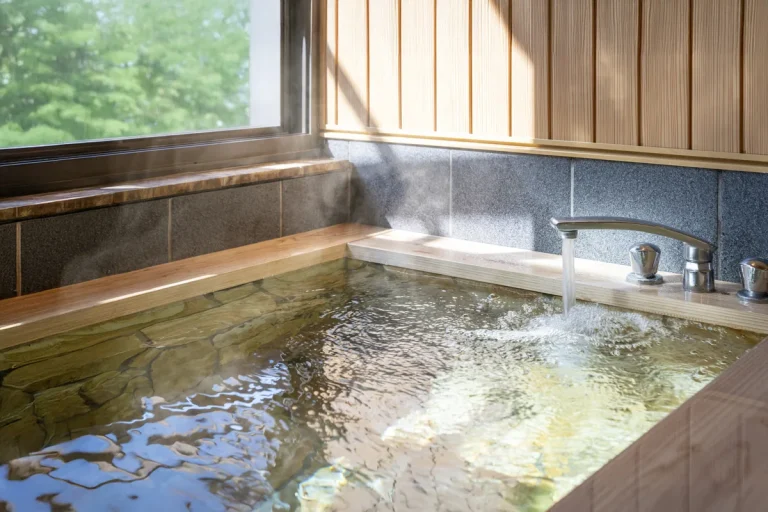 湯気の立つ温泉のイメージ
