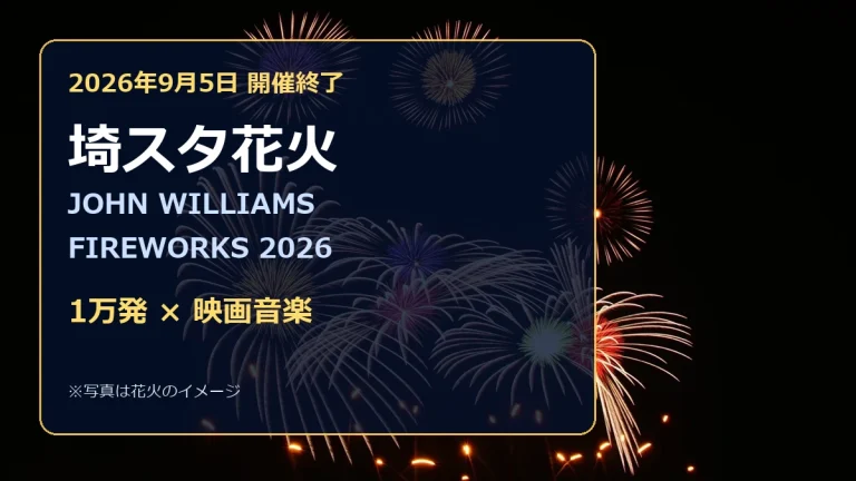 埼スタ花火2026と1万発の音楽花火を表したイメージ